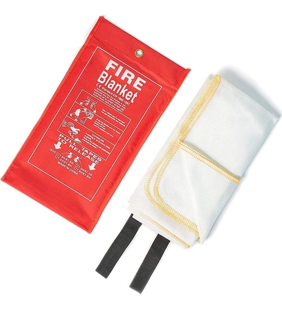 Quick Release Large Fire Blanket for Home Office Kitchen Caravan Waffle Safety Blanket, Emergency Survival Safety