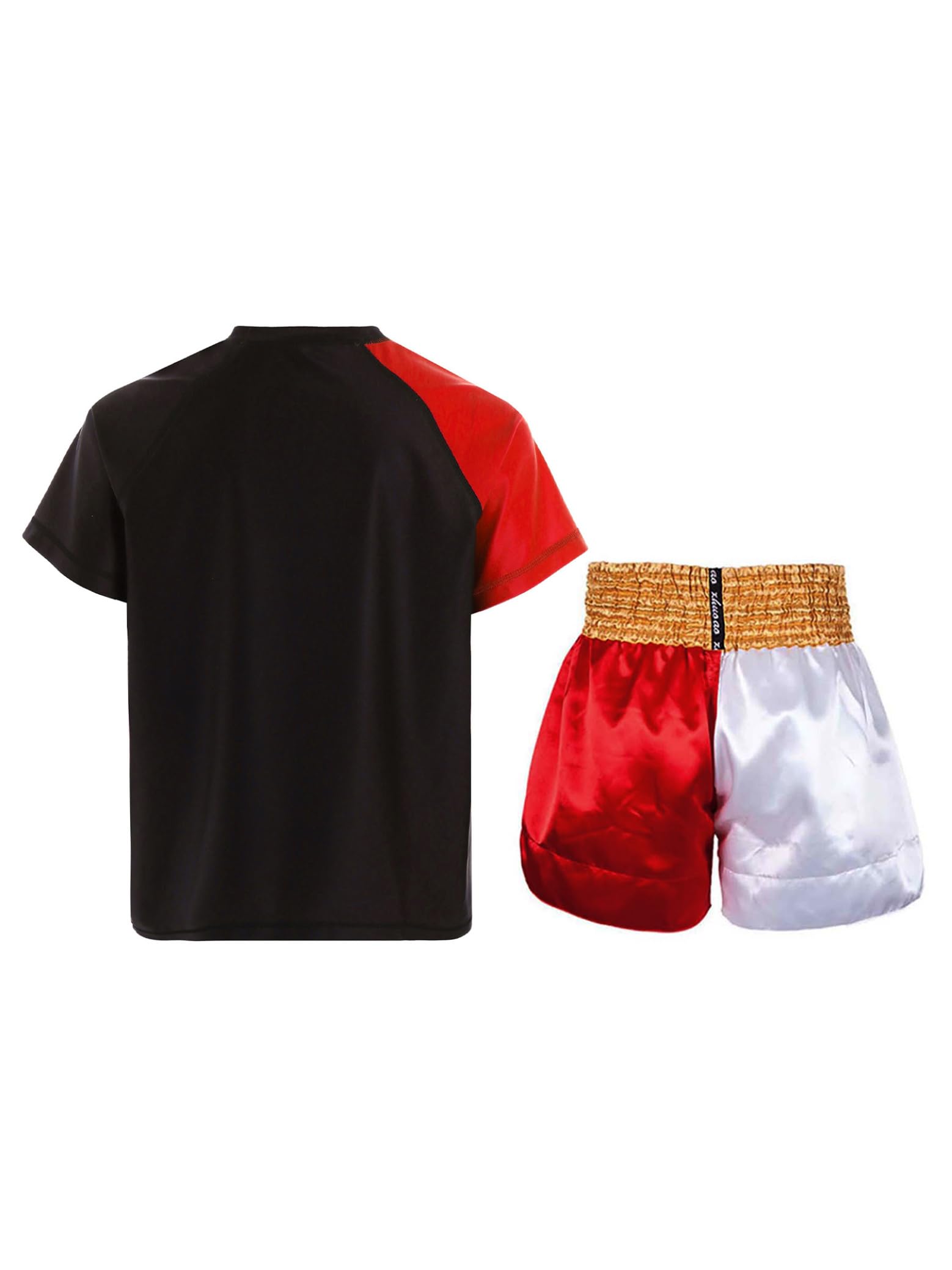 Bambini Uniforme da Boxe Kickboxing Shirt con Elastico Pantaloncini da Boxe Mauy Thai Tuta da Allenamento Tuta da Muay Thai