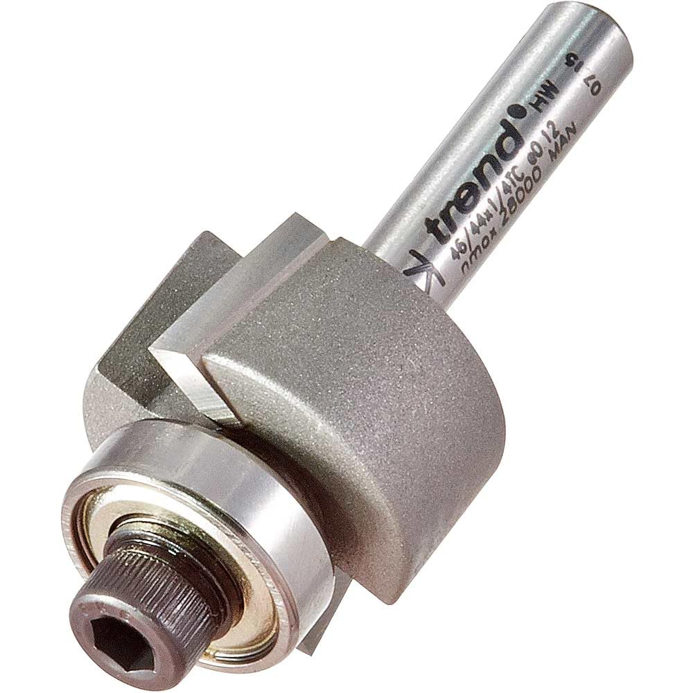 Trend Mehrfarbig Professional Guided Rebater Router Cutter, 1/4 Inch Shank, 24Mm Cut Diameter & 12.7Mm Cut Length, Tungsten Carbide Tipped, 46/44X1/4Tc