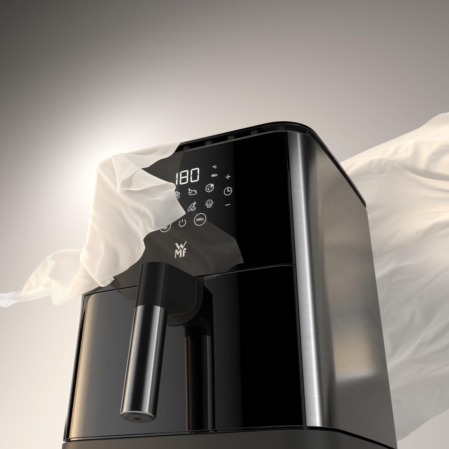 WMF Multi Taste Heißluftfritteuse, Airfryer, 1550 W, 4,6l für 2-4 Personen, gesundes Frittieren, Dörren, Grillen, Heissluftfriteuse mit 8 Programmen, 4,6 LIter Air Fryer, schwarz