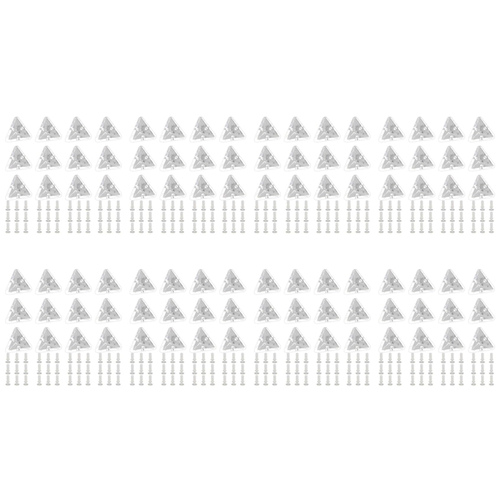 Jnchdghwa Transparent 96Pcs Acrylic Corner Brackets With Semi Screws Clear 3-Hole Right Angle Joint Brace Brackets