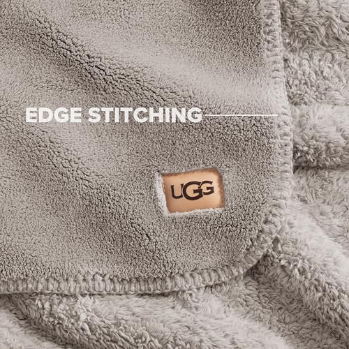 UGG Whitecap King Blanket, Plush Fleece, 110" x 90", Gray - image 5