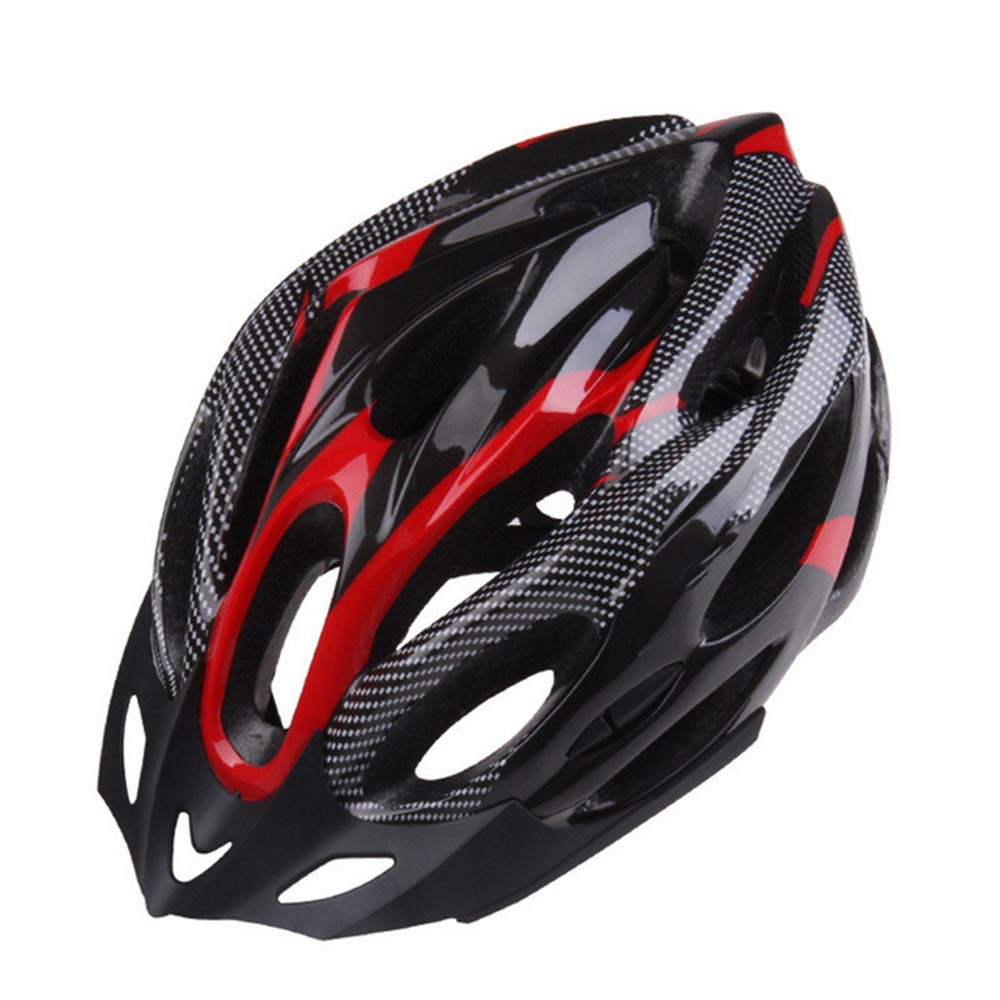 Adult Cycling Bike Helmet, Bike Cycling Helmet Adult Men Bike Helmet Carbon Fiber Integrated Molding Breathable Cycling Racing Helmet,Red