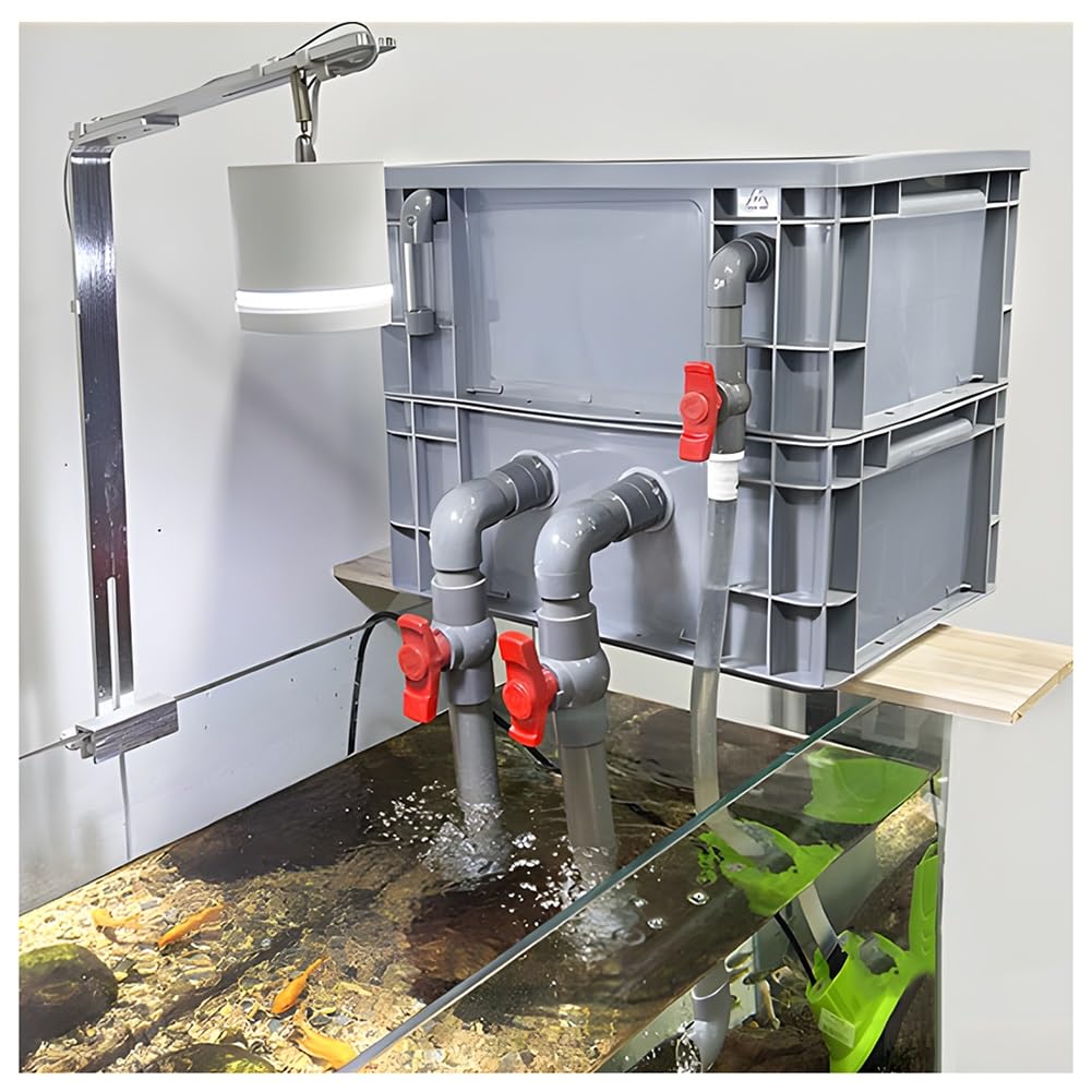 Fischbeckenfilter – Aquariumfilterkasten, Umwälzbox, externes Wasserzirkulationssystem für Fischteiche, Filtertropfbox, Filterset für Teiche – ohne Pumpe und Filtermedien (24,5 x