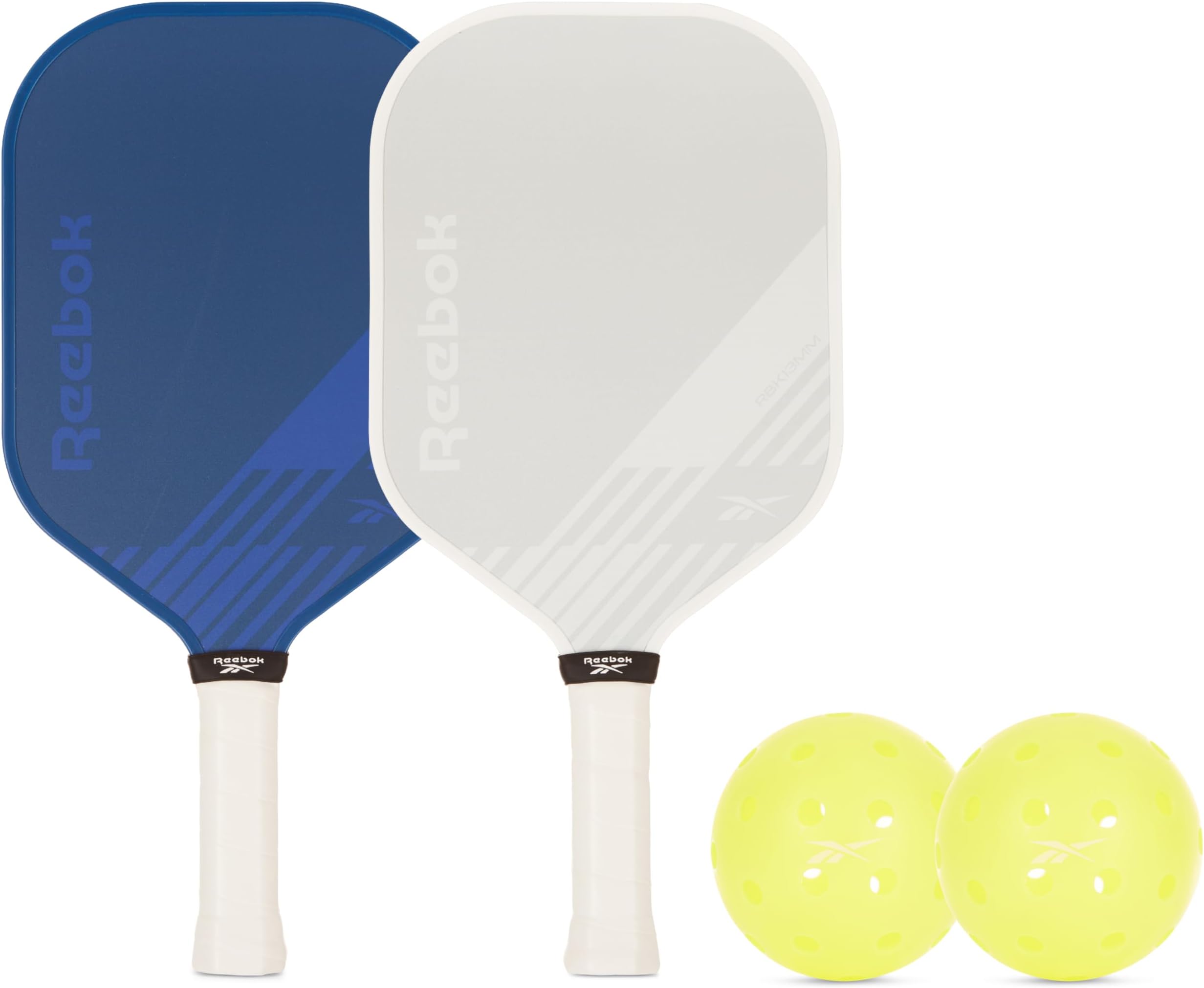 Reebok - Pickleball Set for 2 Players, Includes 2 Paddles with Cushion Grip and 2 Light-Up Balls, Perfect for Night Play, Durable, Engineered for Sports Enthusiasts