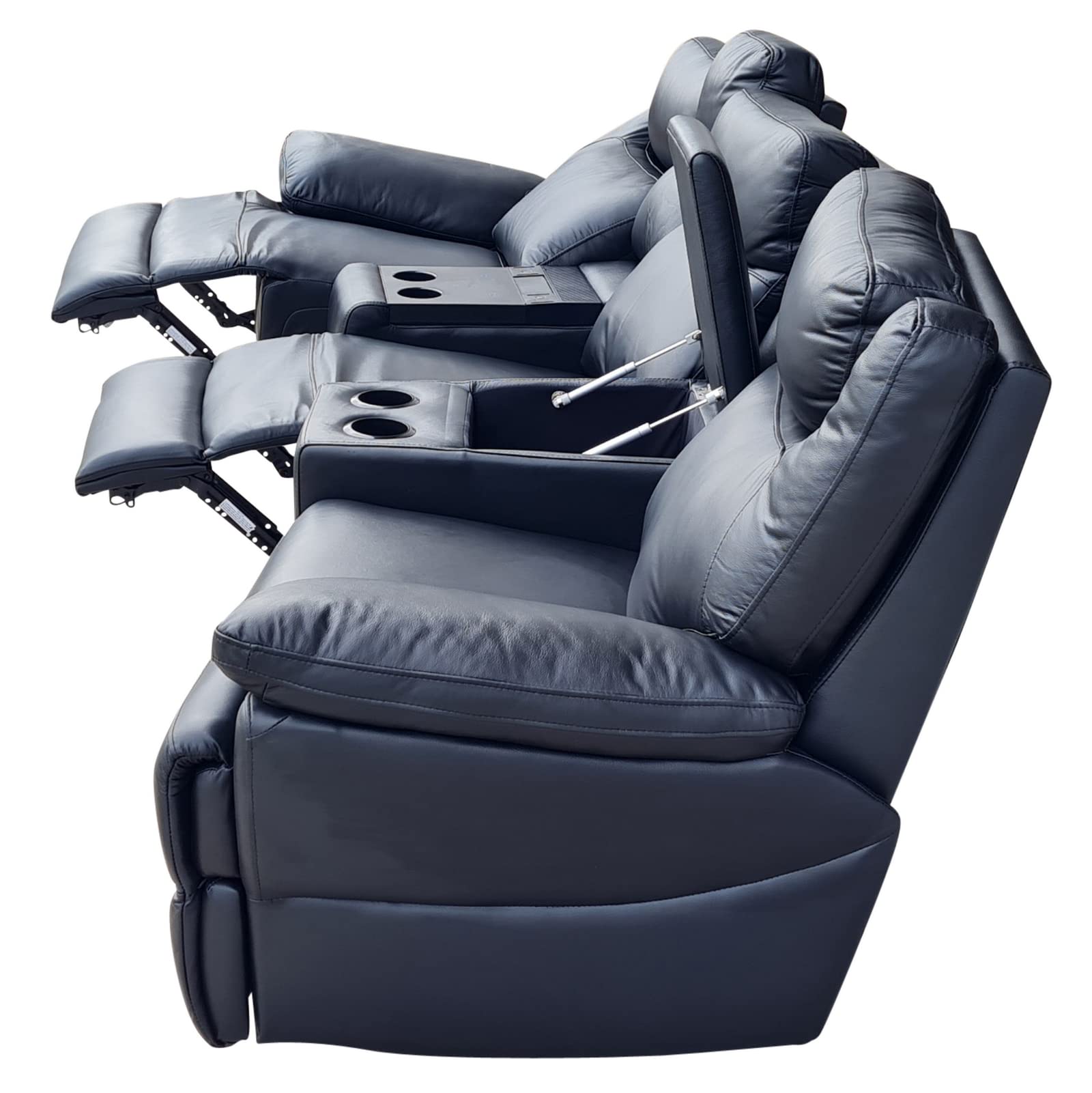 Elektrisches Ledersofa Kinosofa 3581eee-Cup-3M-S