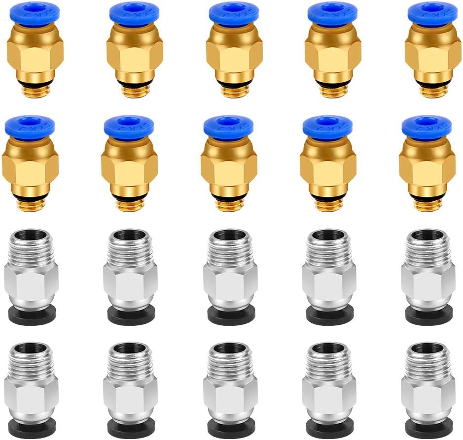 Tenlacum PC4-M6 Pneumatische Verbinder 10 Stück - 4 Mm Auf M6 Gewinde, Für 3D-Drucker