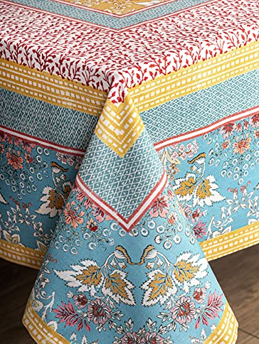 Maison D' Hermine Table Cloth 100% Cotton 54"X54" Decorative Tablecover Washable Square Tablecloths For Gifts, Dining, Buffet Parties & Wedding Use, Marquise - Spring/Summer #TOP3