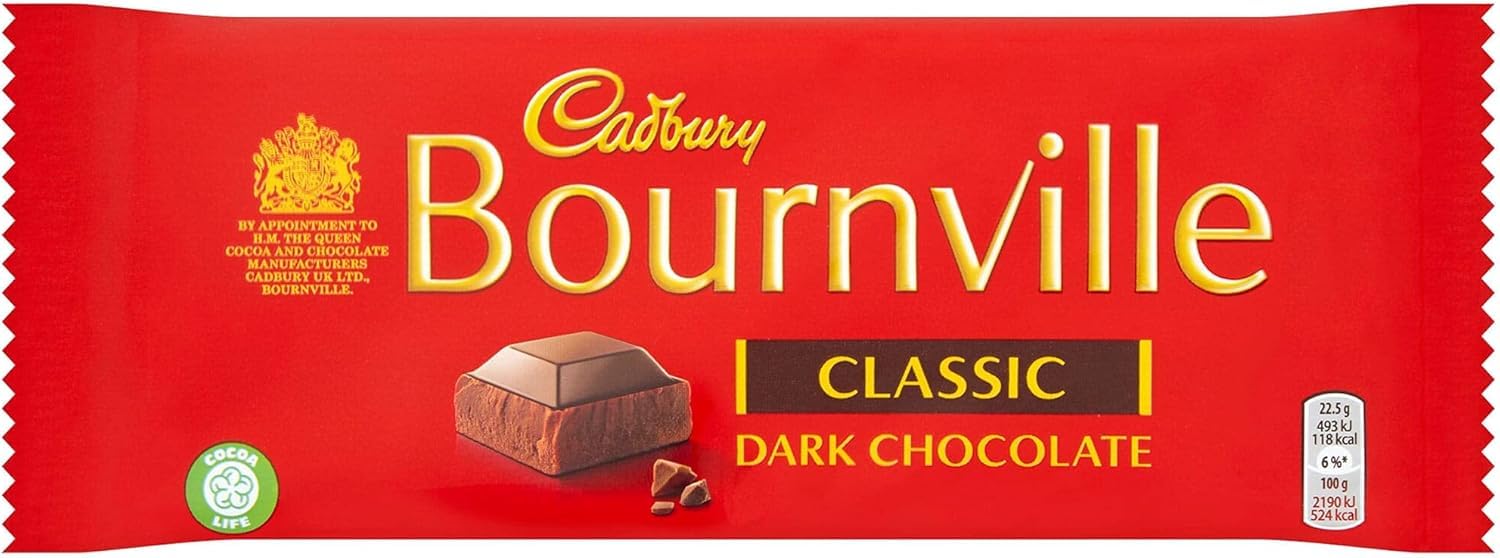 Cadbury Classic Bournville Dark Chocolate Bars 180g (Pack of 6)
