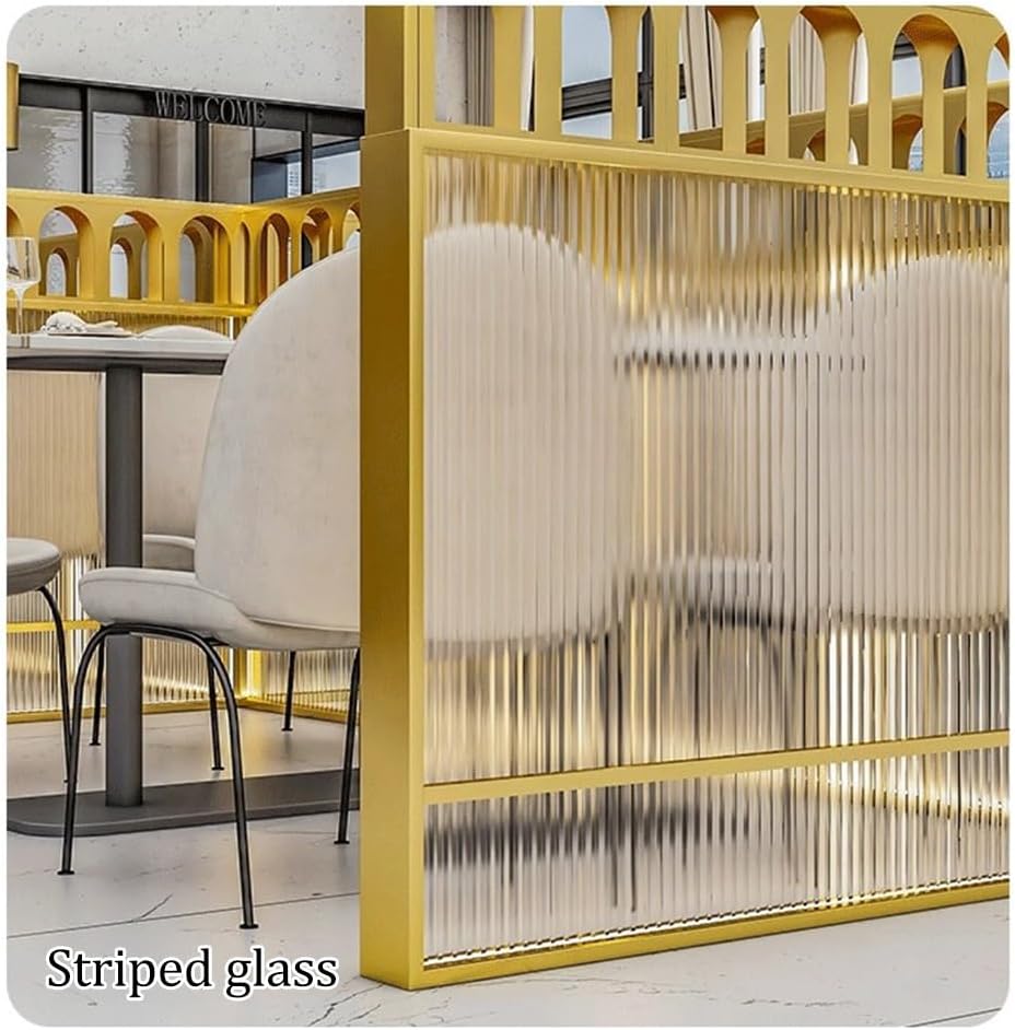 Glass Room Divider Office Partition Tempered Glass Panels Table Dividers Panels Partitions，Translucent Glass Partition for Dining Areas Desk Privacy Screen Decorative Room Divider for Restau