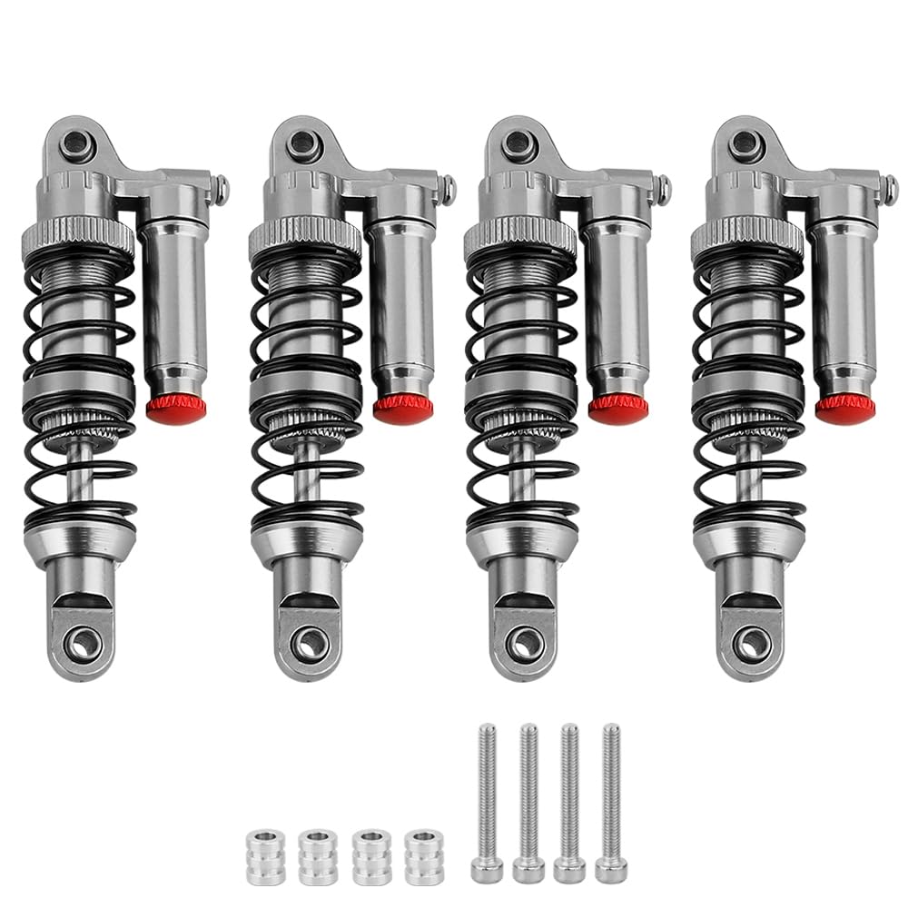 RZXYLRC Metal Adjustable Piggyback Shock Absorber Oil Damper for 1/10 RC Crawler Axial SCX10 i ii iii PRO Capra Tamiya CC01 D90 TRX4 HPI Upgrades (