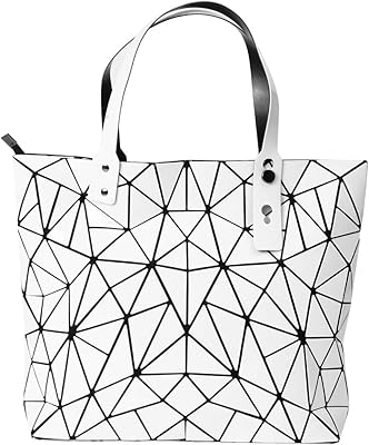 Geometric Lattice Luminous purse PU leather chain crossbody purse clutch purses for women