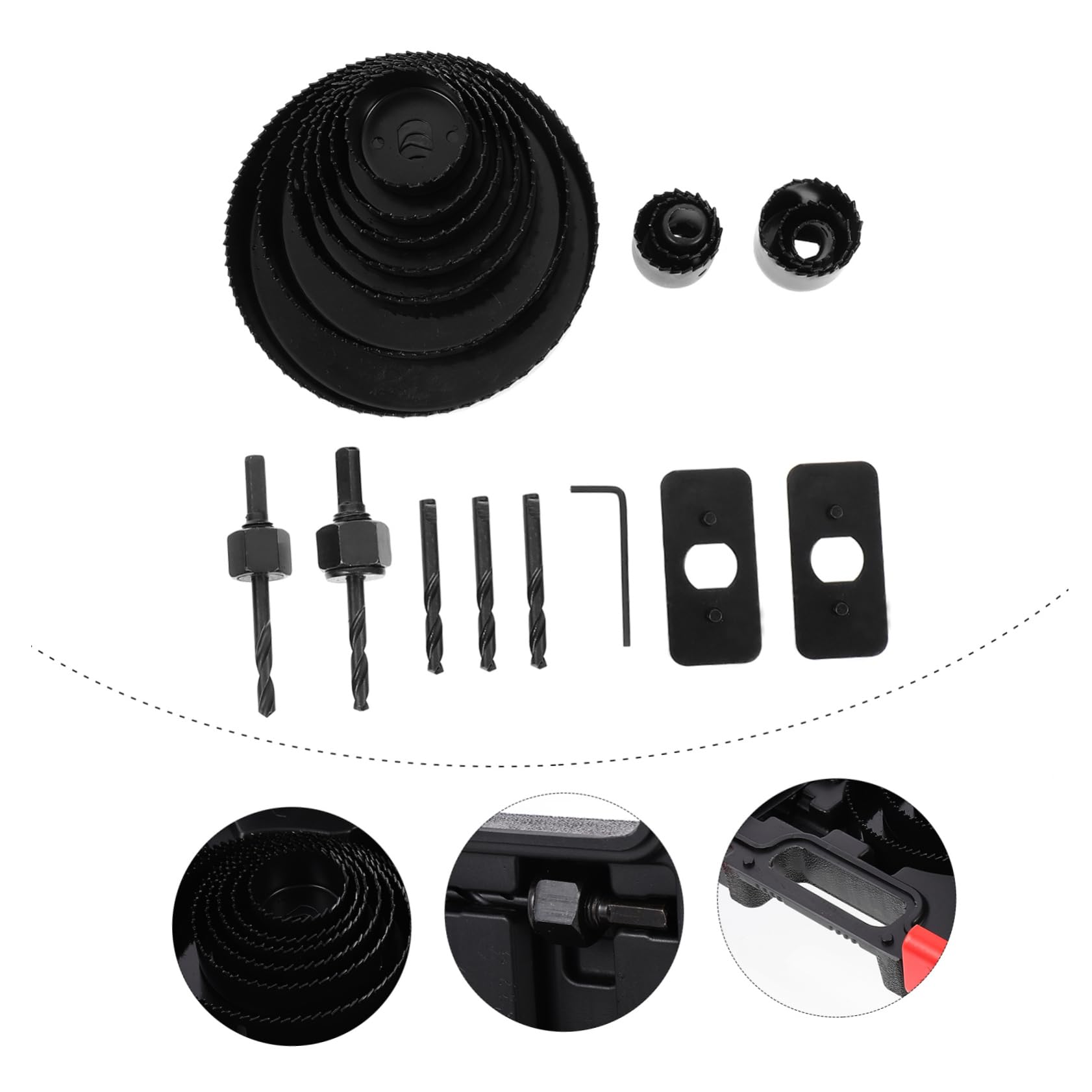 TEHAUX Woodworking Hole Saws Drill Bit Set 19-152mm Heavy Duty Easy Install Ideal for Furniture Drilling