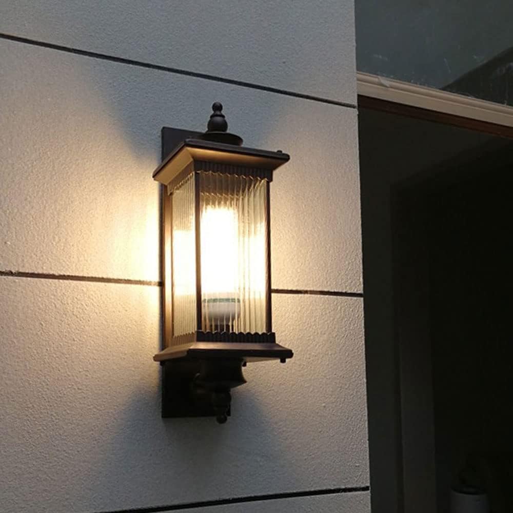 Applique Murale extérieure de Style Chinois, Lampe extérieure étanche, Applique en Aluminium et Verre, éclairage pour Jardin, terrasse, Balcon ou Patio