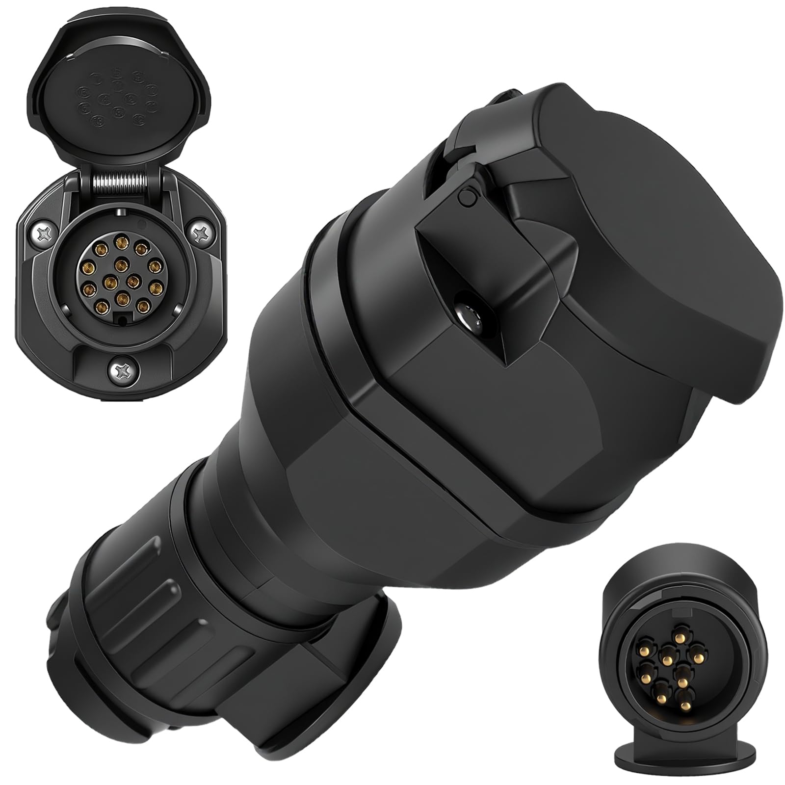 Canbus LED Adapter 13 polig auf 13 Polig Anhänger Adapter 12V Steckdose 13polig - Stecker 13polig mit LED-Beleuchtung für PKW