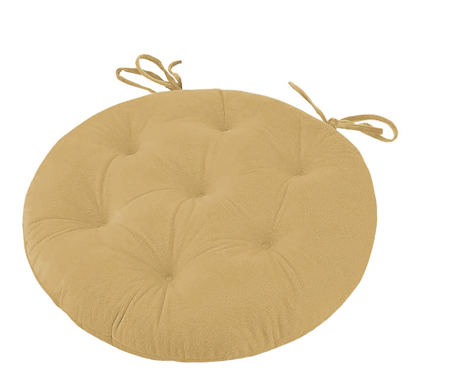 Riche Crafts Round Chair Cushion Pad Floor Cushion for Home Garden Office Back Chair Cushions 17 x 17 Inches (Pack of 2) (Beige)