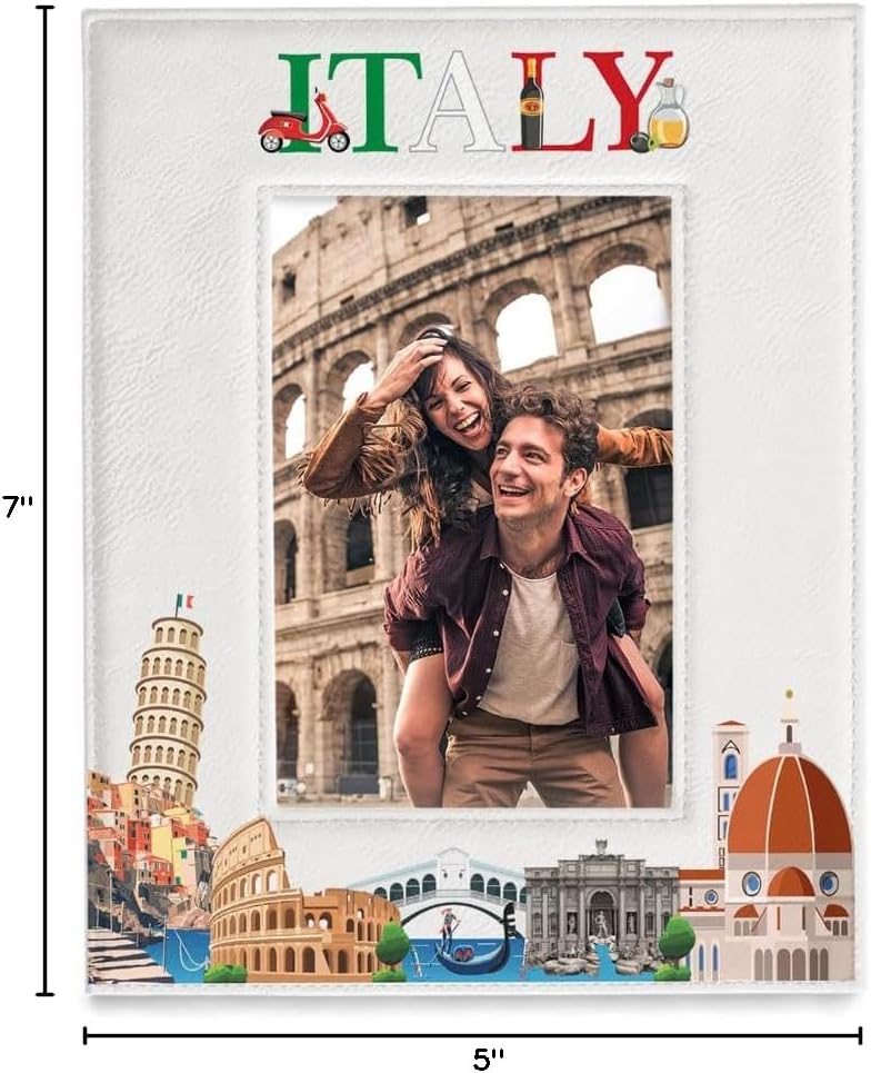 KATE POSH Italy Picture Frame, Family Vacation in Italy, Wedding Gift, Honeymoon Gift (5x7-Vertical)