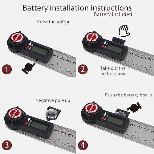 Miniatura 6 de GemRed Herramienta de búsqueda de ángulo digital, transportador digital 2 en 1, aluminio ligero de 7 pulgadas7.874 in herramientas de carpintería