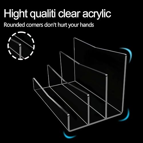 Miniatura 4 de Rathark Organizador de correo de escritorio simple y práctico, 3 compartimentos para carpetas, papel, correo, revistas, libros, almacenamiento