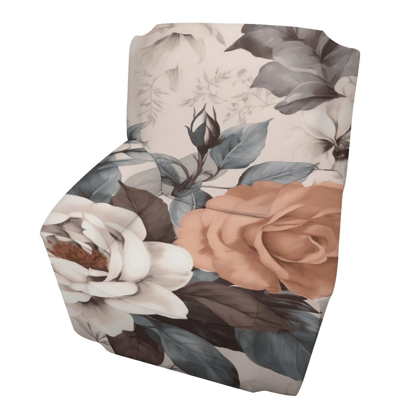 Fodpand Style Flowers Sofa Cover Soft 1 Seater Sofa Slipcover For Pets Washable,Couch Cover With Elastic Straps Furniture Protector