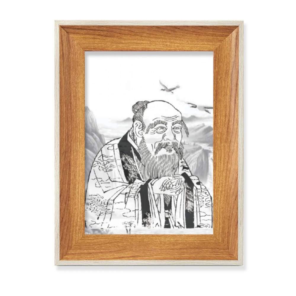 Peinture à l'encre de Chine avec cadre en bois de bureau pour affichage d'art
