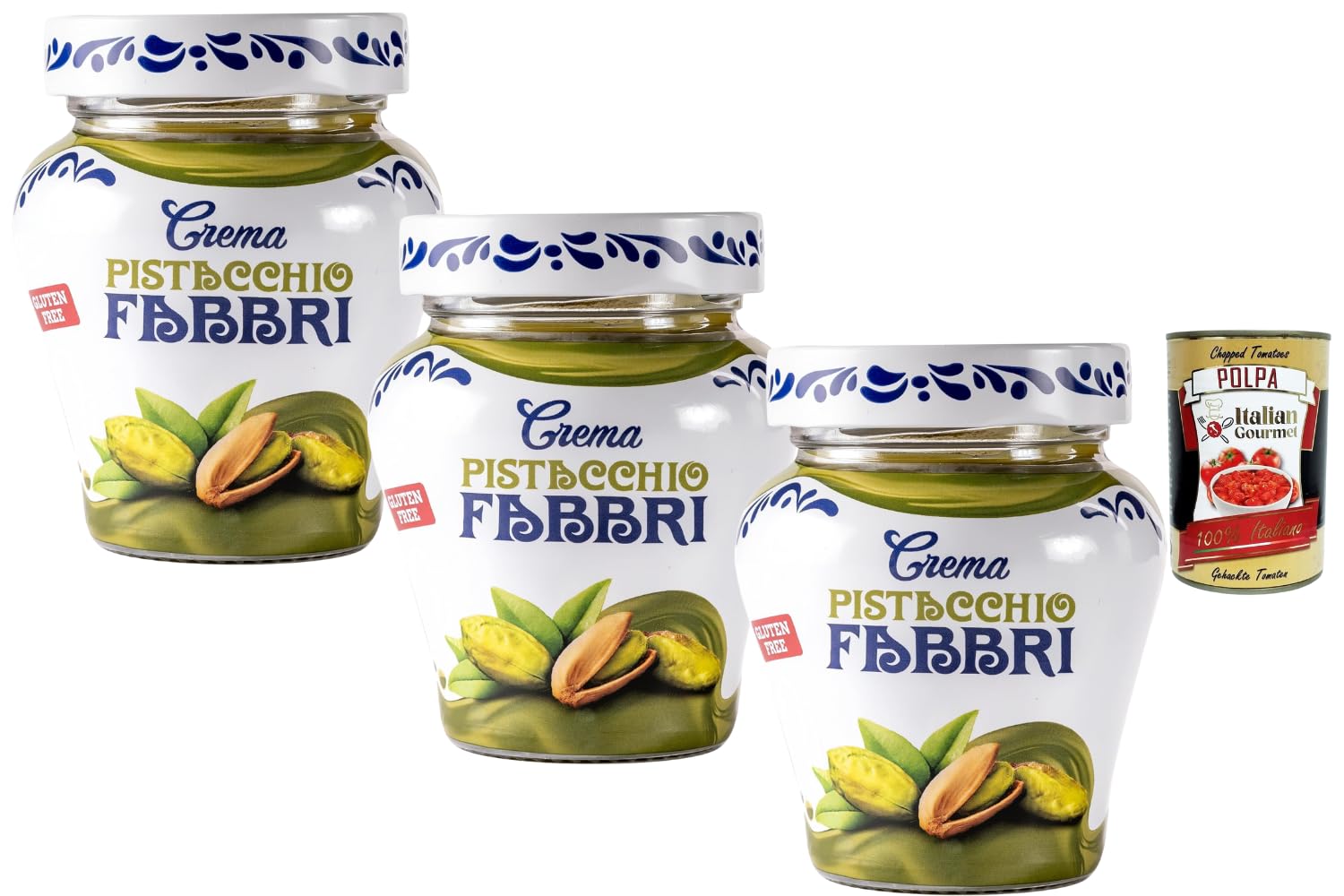 Italian Gourmet Fabbri Crème de Pistache 3 x 200 g – Pâte à Tartiner Gourmande, Texture Onctueuse, Idéale Desserts, Crêpes & Pâtisserie, Sans Gluten + Italian Gourmet Polpa