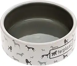 Ferplast Juno Pequena, Tigela Para Animais, Branca, 0,3 L, Cerâmica Ferplast para Cães, Pequeno