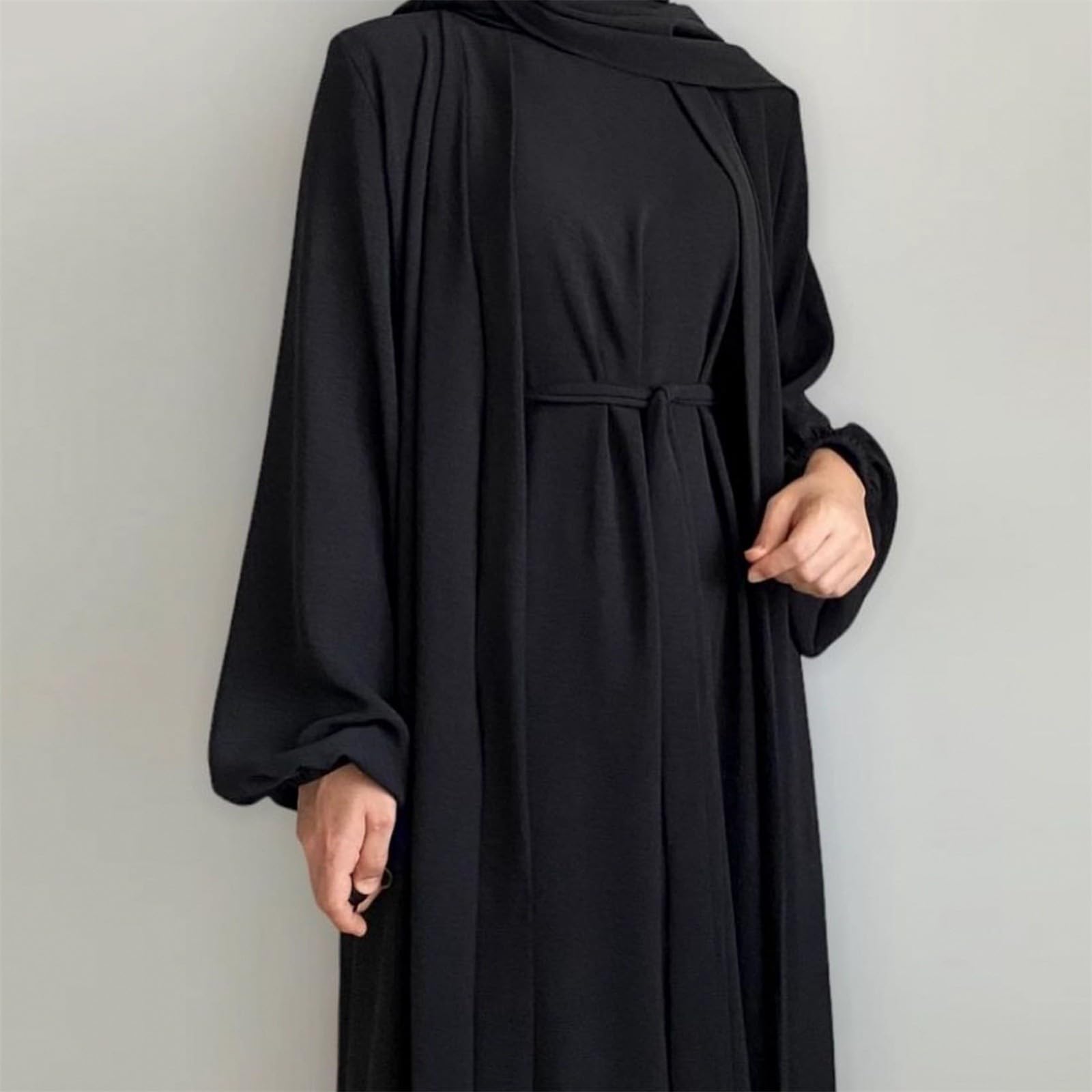 Genérico Vestido Musulmán Mujer Túnica Larga Abaya Largo Suelto 2 piezas Ropa De Oración Kaftan Largo Khimar Islámico Musulmana de una Pieza para Mujeres