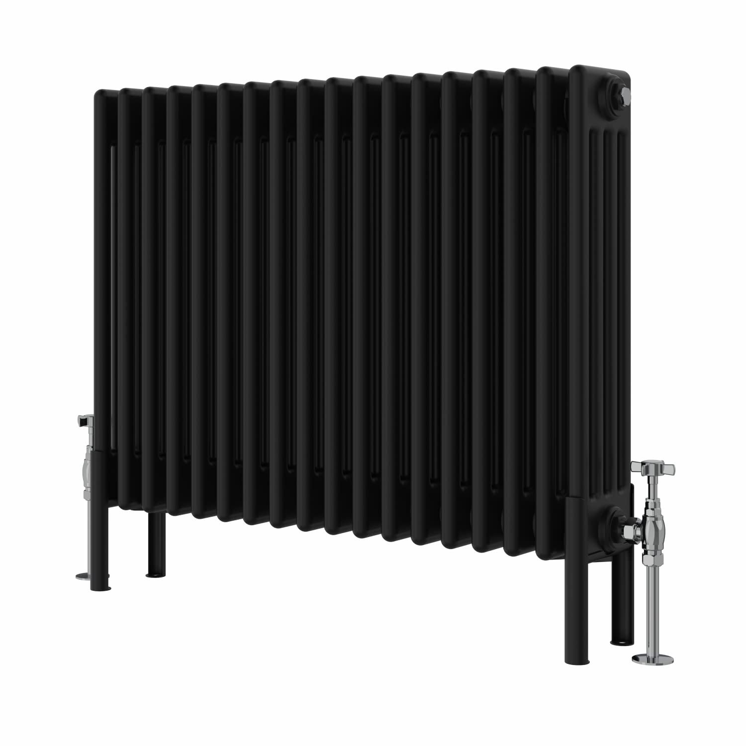 Warmehaus Black 600X830mm Horizontal Traditional 4 Column Cast Iron Style Radiator Central Heating
