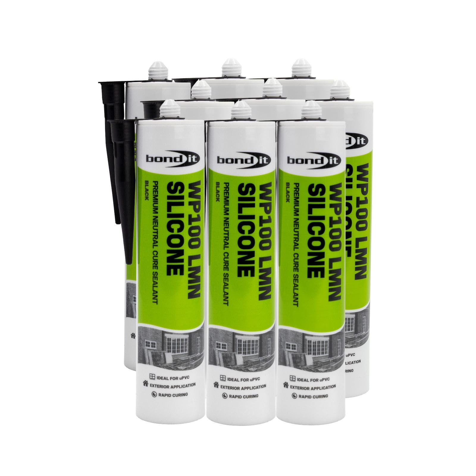 Bond-It WP100 Neutral Silicone Sealant (9 Pack) - Black