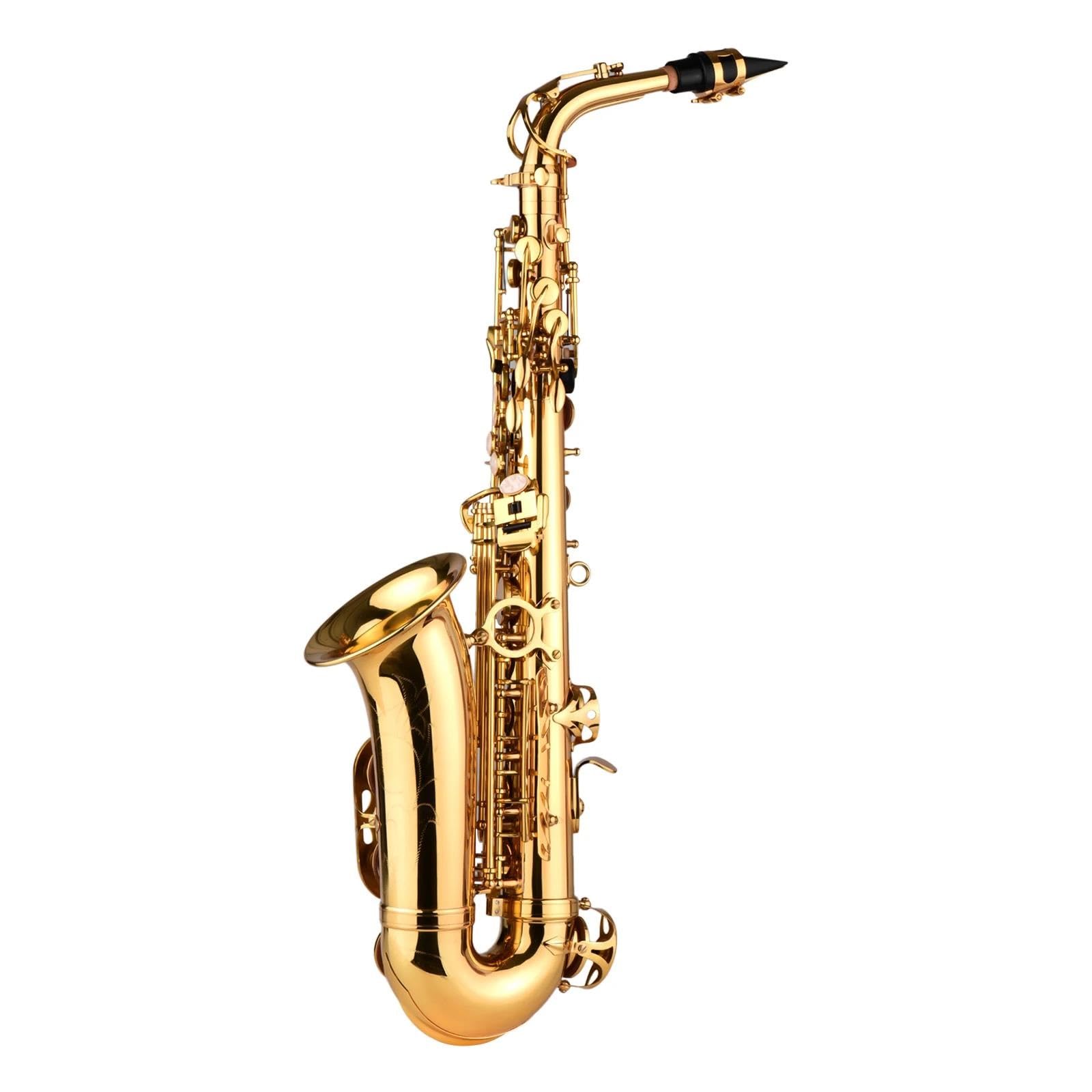 Saksofon Altowy Eb Saksofon Altowy Z Mosiądzu Lakierowany Instrument Dęty Z Futerałem Do Przenoszenia Rękawiczki Paski Szczotka Do Tkanin profesjonalny Saksofon