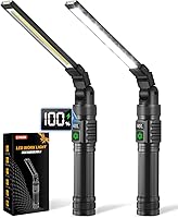 2-Pack 1500 Lumen Magnetic Rechargeable Work Lights - 360° Rotatable Aluminum Mechanic Lights, 7 Modes for Car Repair & Camping