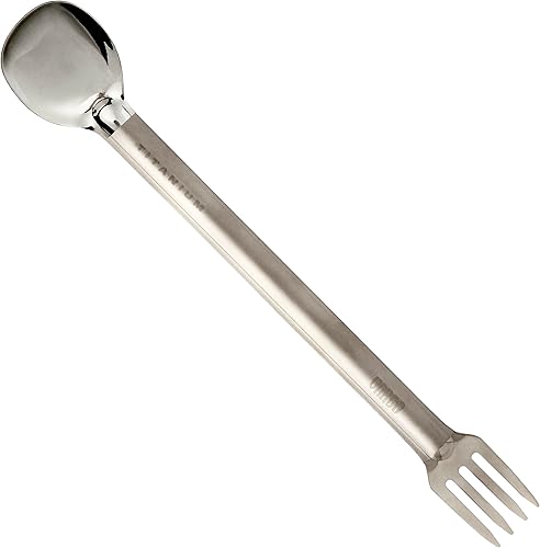 Vargo Horquilla de mango largo de titanio y cuchara