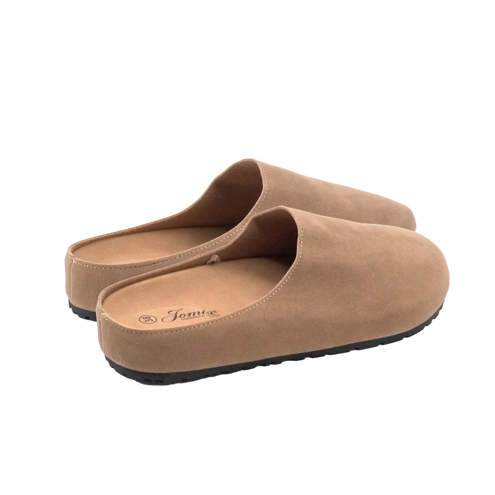 JOMIX Sabot Donna Eco-Pelle Scamosciata Zoccoli Comodi e Traspiranti Punta Chiusa Pantofole Casual Casa Sughero per Tutto Il Giorno