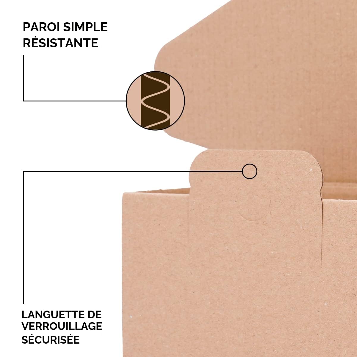 Boîtes pliantes carton 250 x 150 x 100 mm marron WP 30 emballage 100 pièces