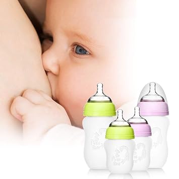 Silicone Baby Bottle, 8.8 fl oz [Pink]