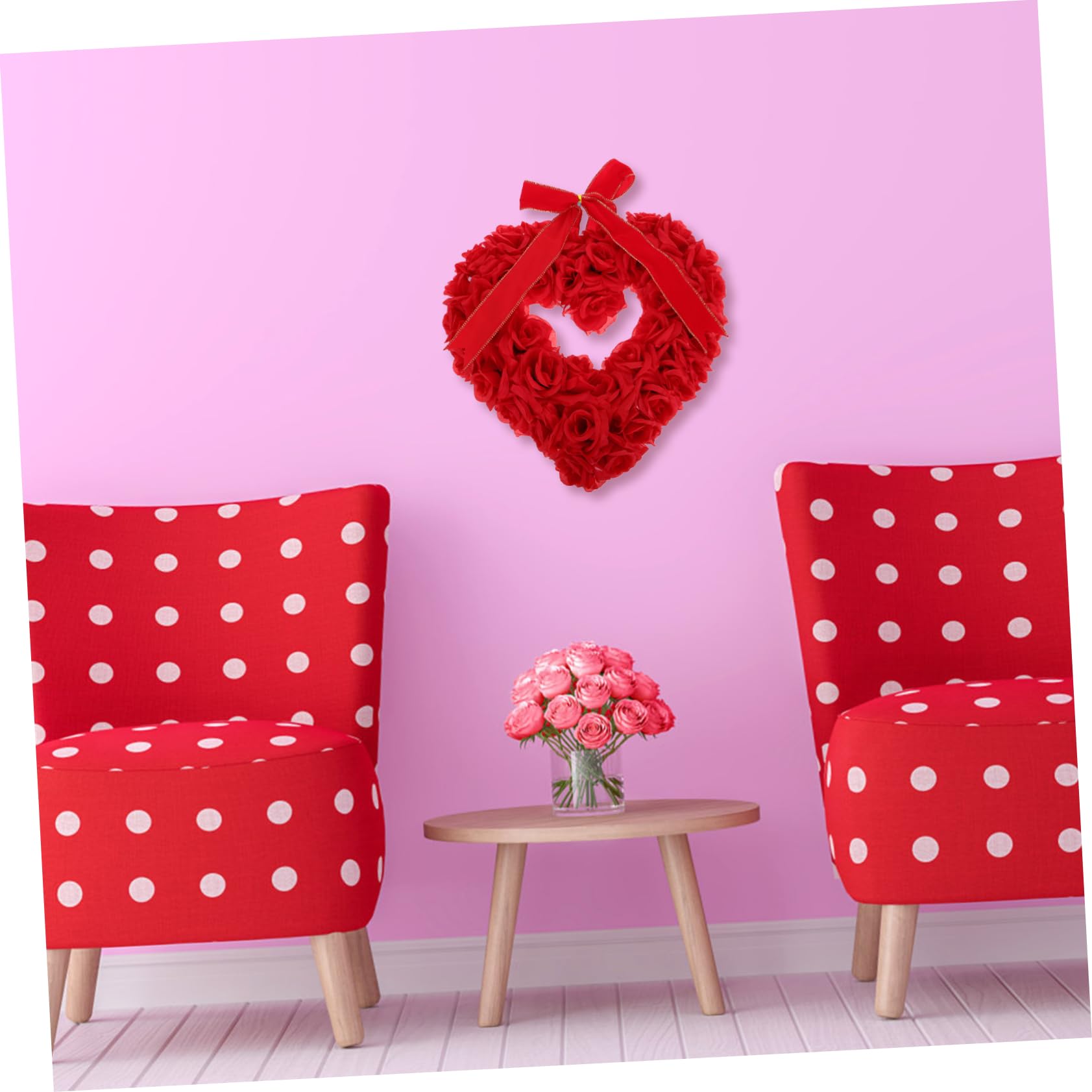 Cabilock Guirnalda Colgante de Corazones Rojos para San Valentín y Bodas, Ligera de Tela, Decoración Romántica para Puertas y Fiestas de Pareja