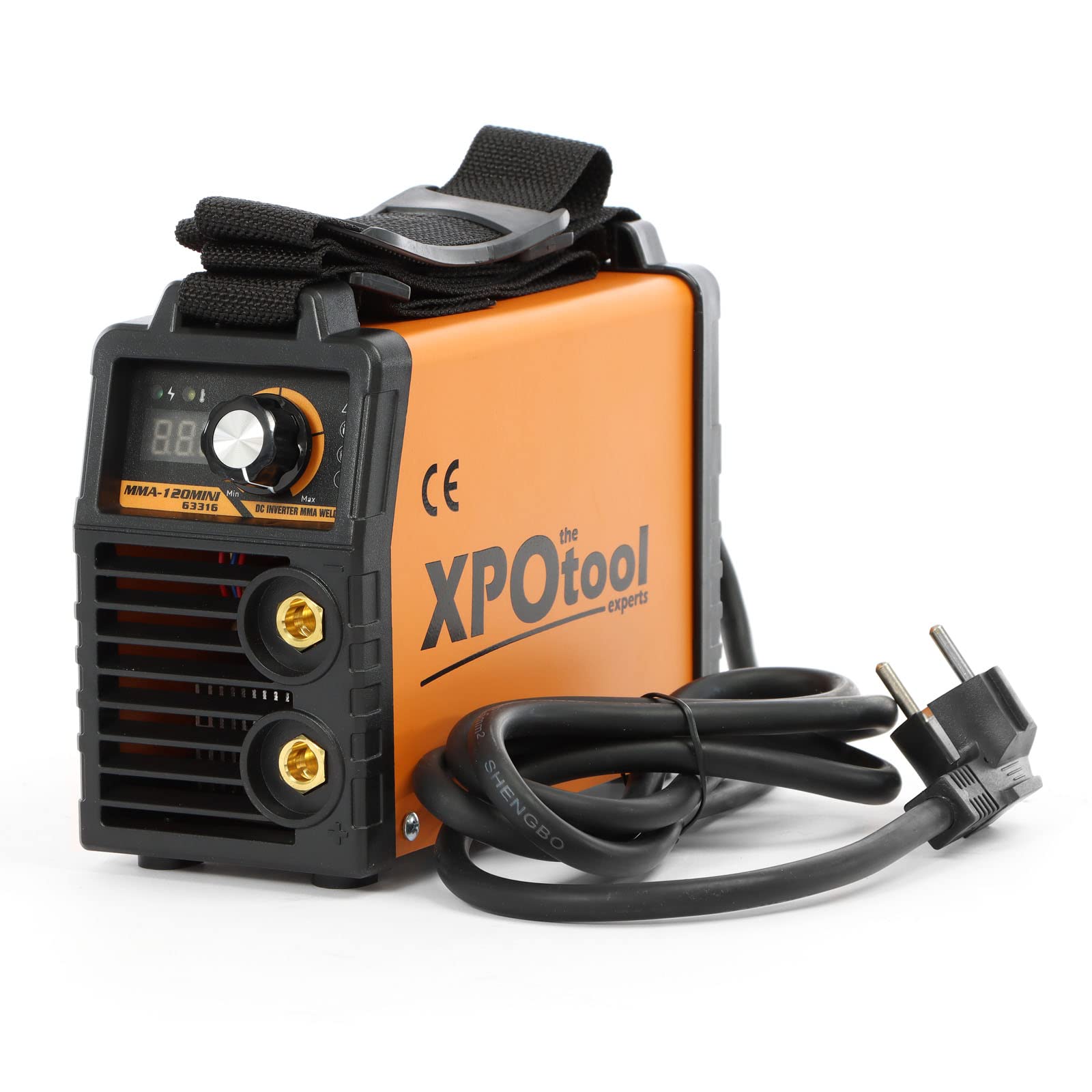 XPOtool Tragbares MMA Elektroden Schweißgerät 20-120A IGBT Inverter, E-Hand Schweißgerät mit Zubehör, Schweissgerät mit Arc-force-, Hot-start- und Anti-stick-Funktion