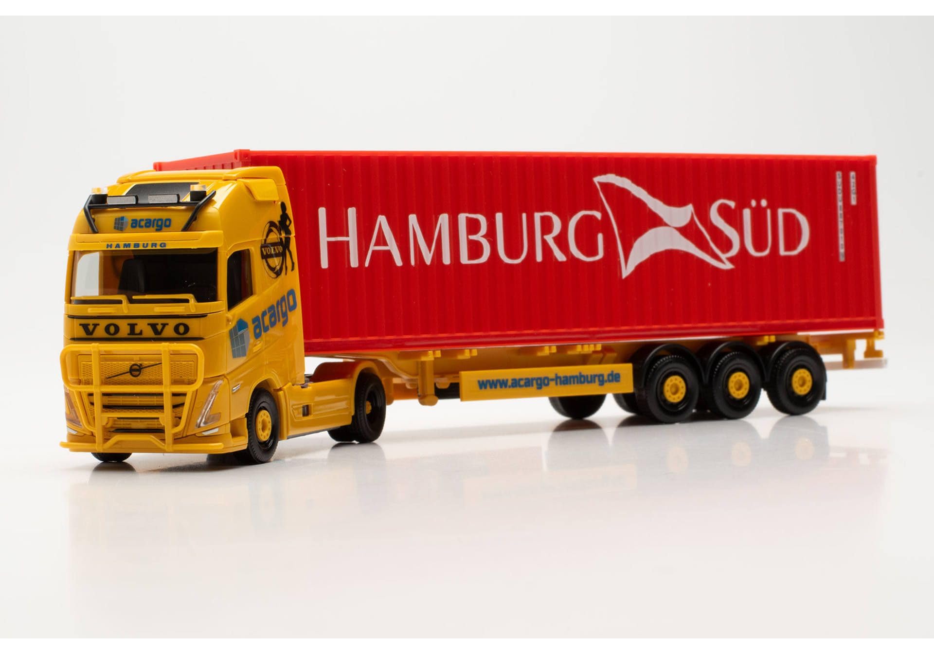 Herpa 316347 | Volvo FH GL. XL 2020 | Paranco a Sella per Container | Acargo/HH Süd | 1:87