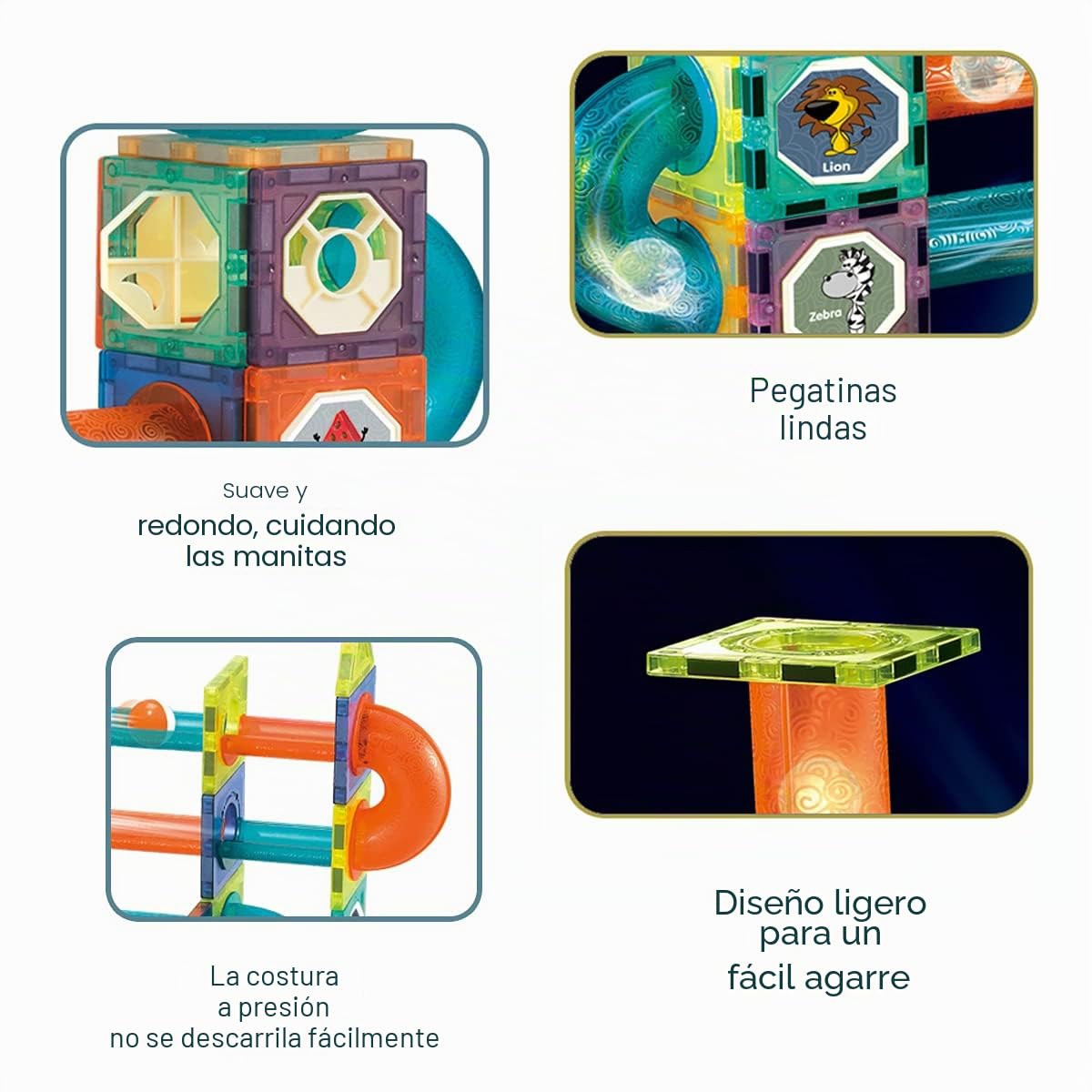 Bloques Magnéticos con Pista 110 Piezas – Stem 3D +3 Años