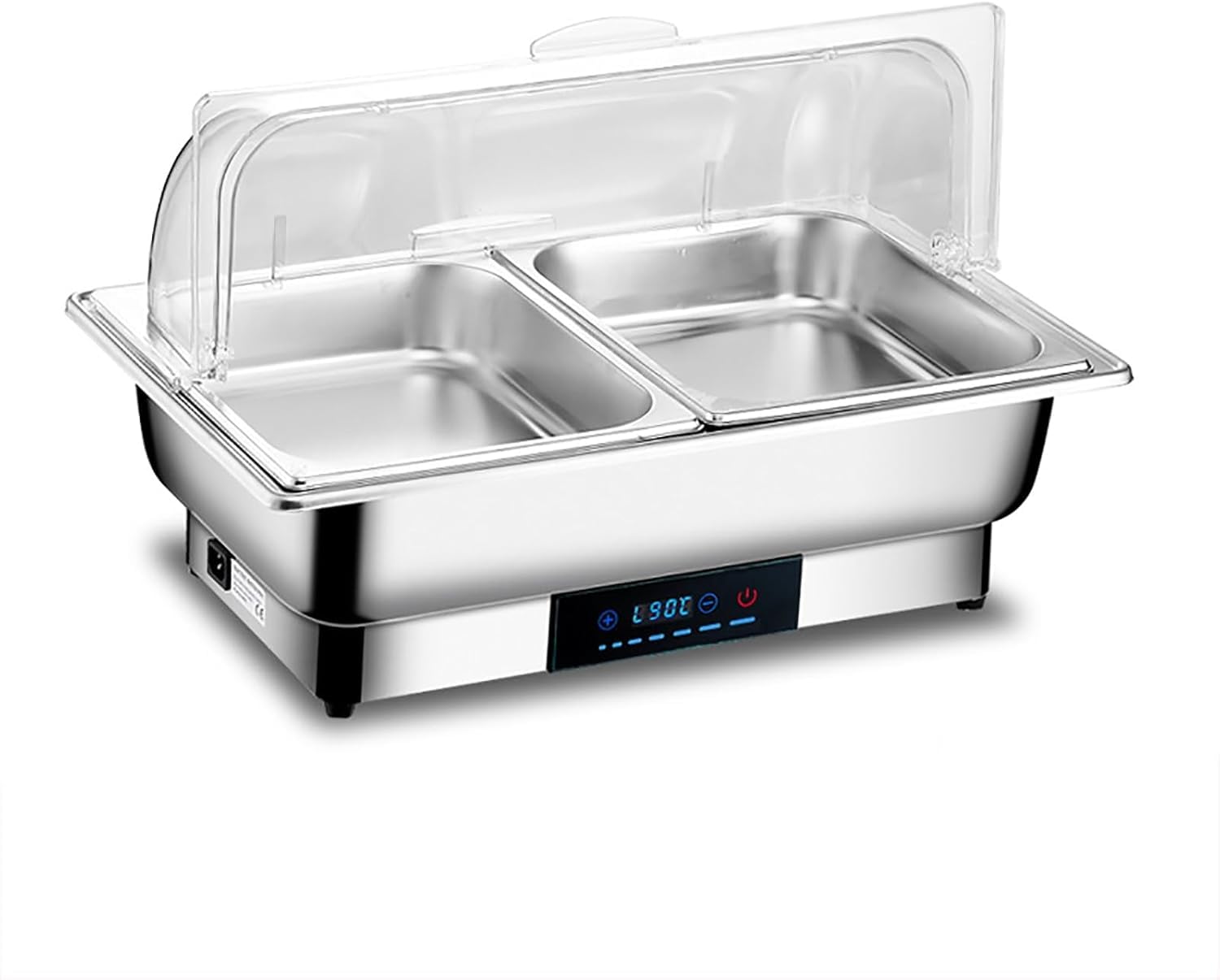 Scaldavivande Elettrico A Buffet con Display Digitale della Temperatura, Scaldavivande in Acciaio Inox per Eventi di Catering E Feste.,1/2pan-10pcs