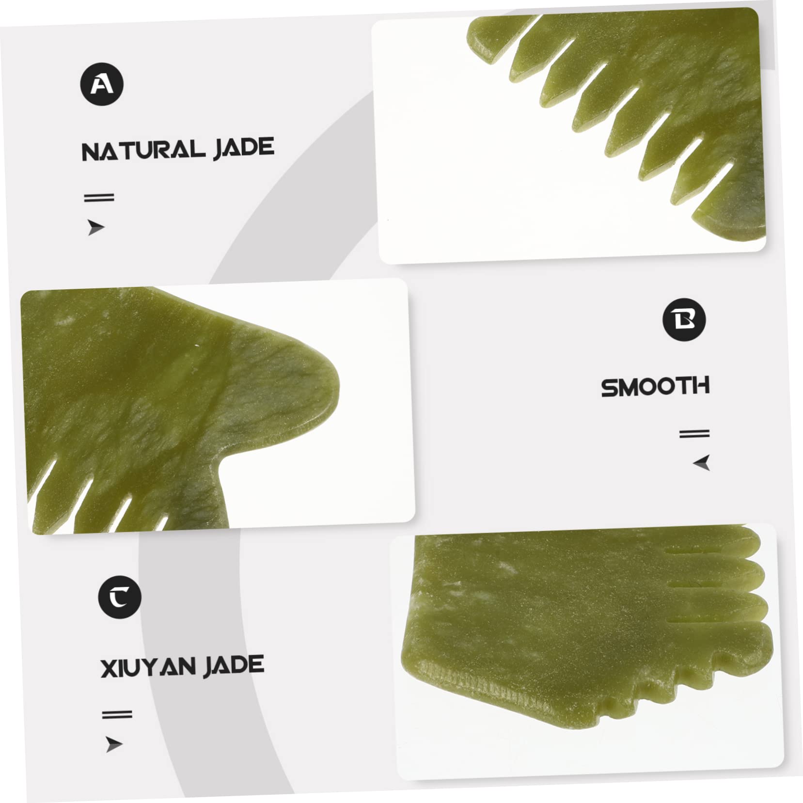 PartyKindom 5stücke Jade-kamm Zur Kopfhautmassage Ergonomischer Massagekamm Für Haarpflege Und Entspannung Grün Für Zuhause Und Unterwegs Für Sanfte Behandlung Für Tägliche Anwendung