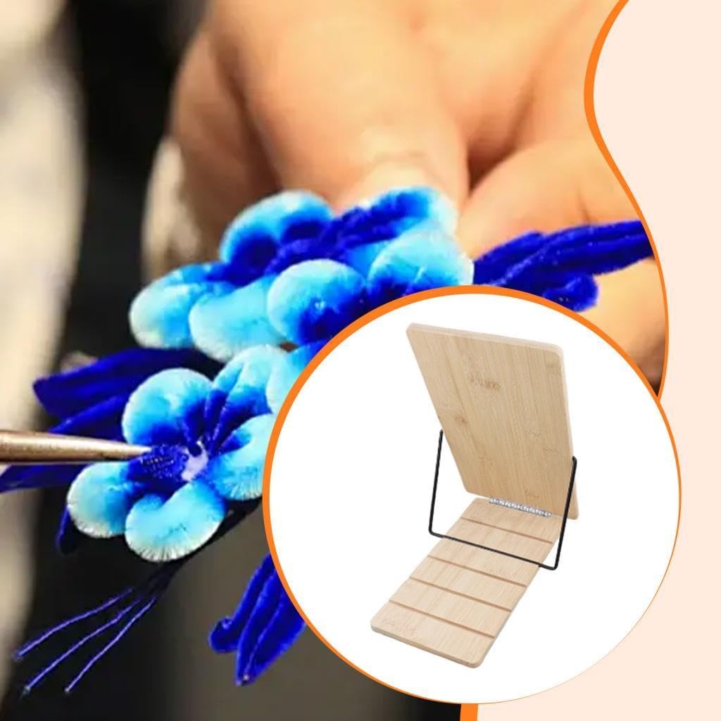 DIY Crafting Stand Wood Frame Adjustable Level Fabric Flower Maker Easy to Use Velvet Flower Making Tool for Easter Wedding