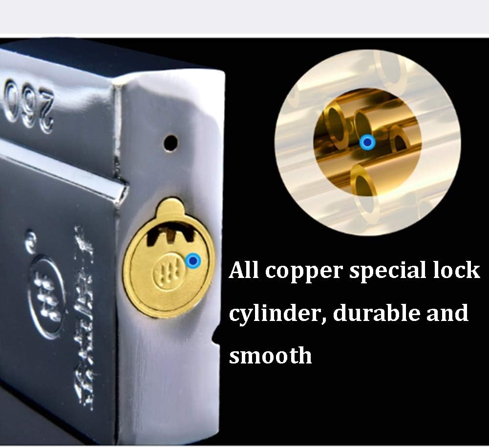 Keyed Padlocks Heavy-Duty Alloy Steel Key Padlock, 3 Copper Keys, Used for Garage Warehouse Fence Storage Cabinet Door Lock, Width 60x90mm (2.4in)