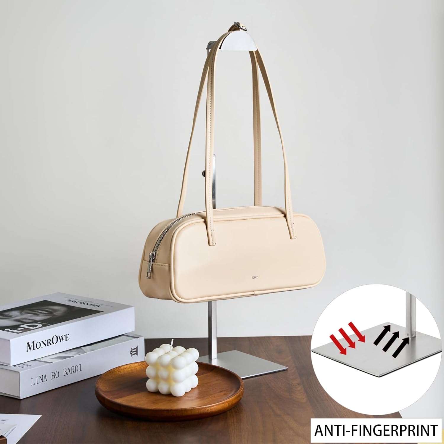 Handbag Display Stand - Set of 3 Purse Display Stand Stainless Steel Jewelry Organizer Stand Table Hanging Hook Stands Adjustable Height for Home Store Boutique Counter - Image 9