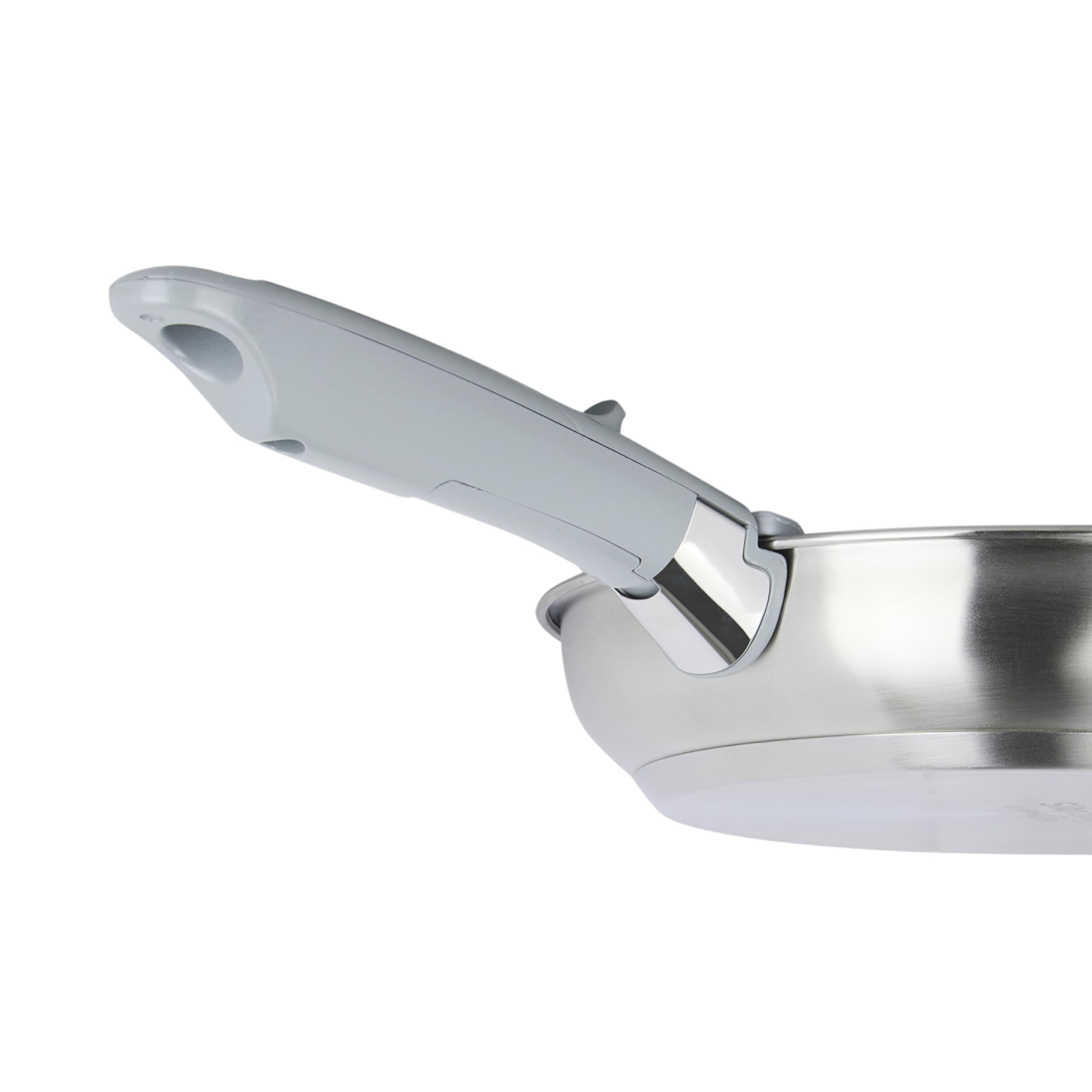 Sitram 716942 Lot de 3 Poêles 100% Acier Inoxydable ARPEGE Ø 20,24,28 cm Ext. Miroir - Cuisine saine car SANS Revêtement Anti-adhésif nocif - manche amovible SITRAMOVIBLE - Tous feux dont Induction
