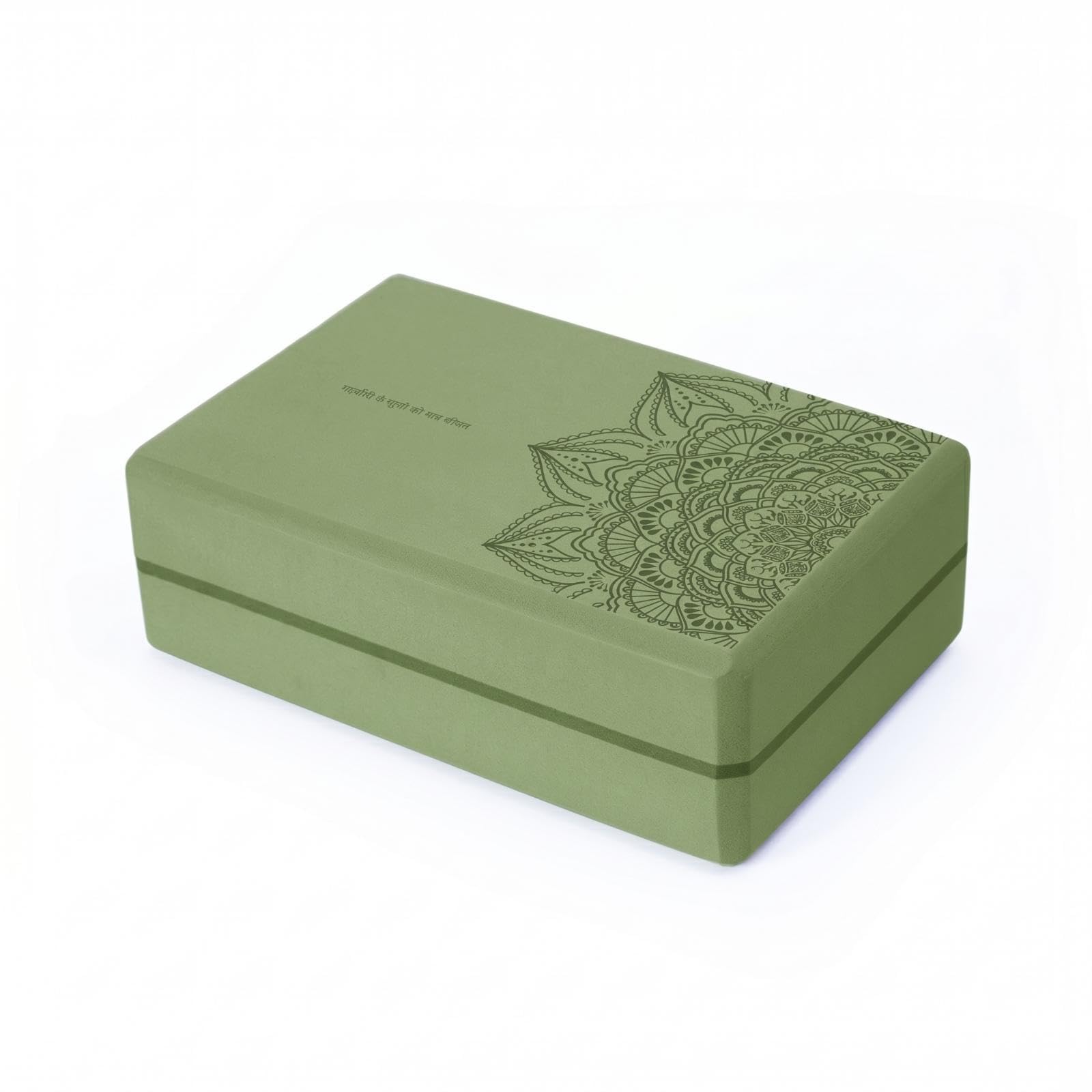 Mandala Exercise Block Smooth Surface Foam Exercise Block Decorative Pattern Exercise Equipment for Stretching, Dance Training, Pose Support Forest Green-image-34