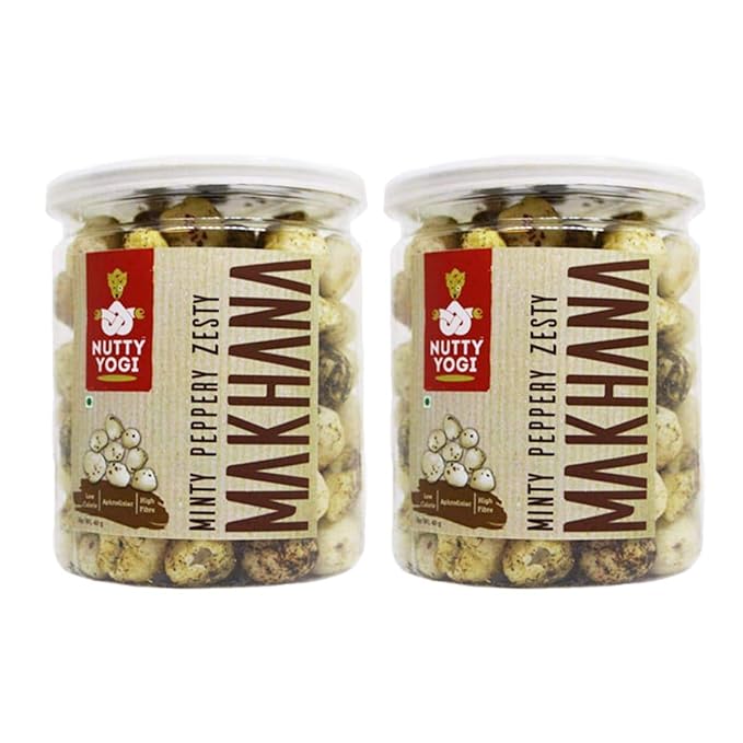 Nutty Yogi Minty Peppery Zesty Makhana (Pack of 2) I Baked I Healthy I No Oil