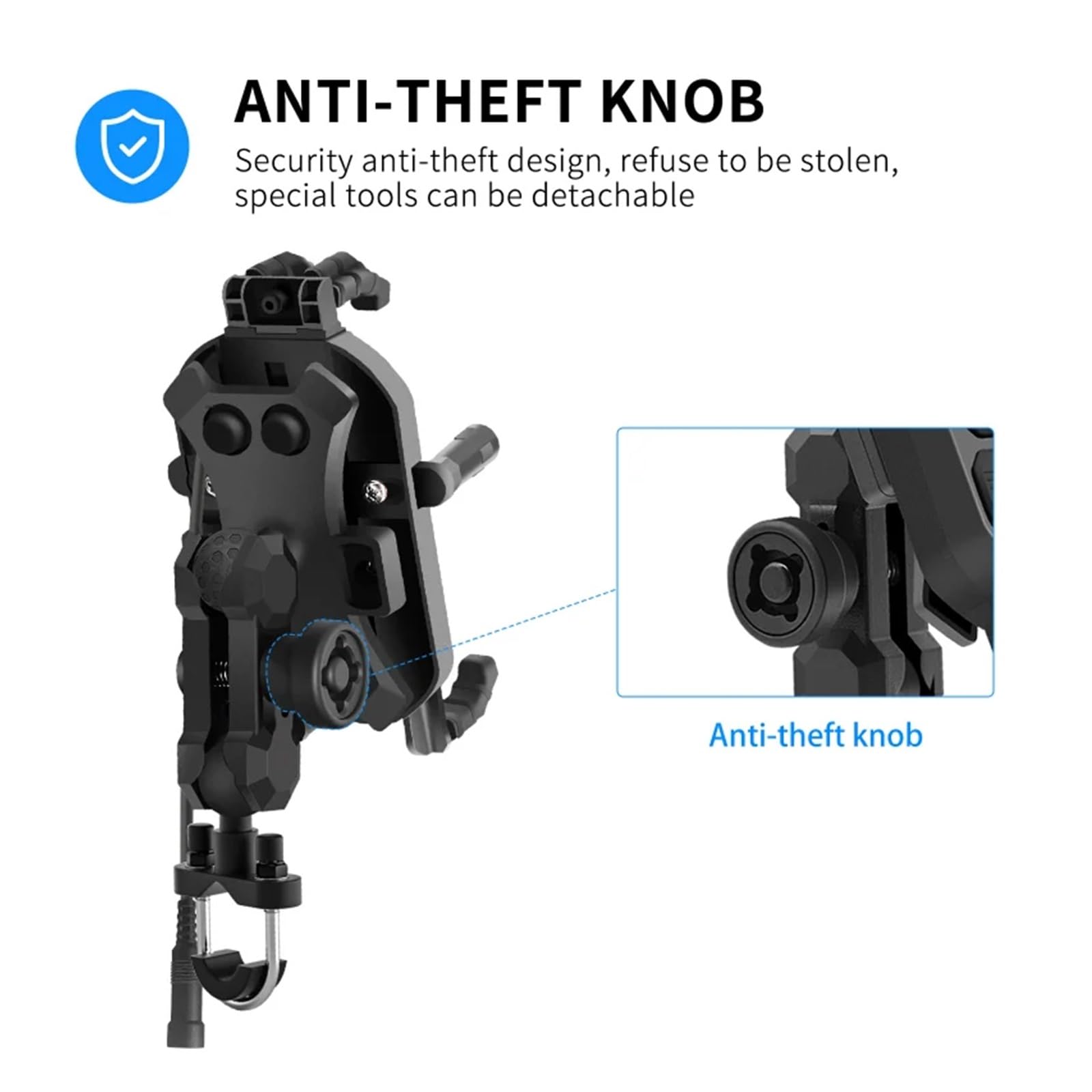 Telephone Moto Rotation Support De Téléphone pour Moto Support Rapide Antivol pour Smartphone Support De Téléphone Portable Accessoires Décoratifs Porte Téléphone Vélo(Handlebar)