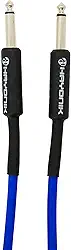 HAYONIK, Cabo Para Instrumentos, P10 x P10, 5m, PVC 6,00mm, OFHC, Plugues Niquelados, Azul